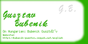 gusztav bubenik business card